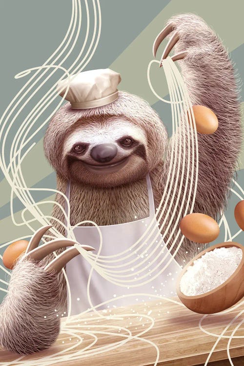 Sloth Making Noodles