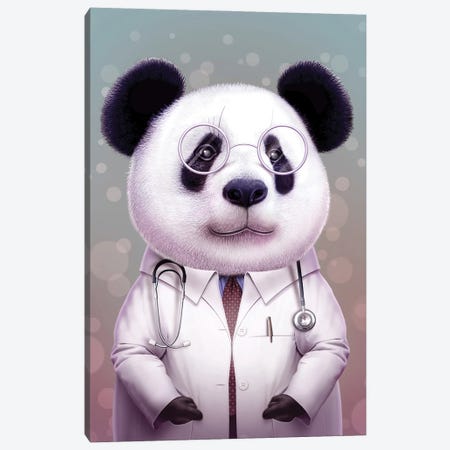Doctor Panda Canvas Print #ADL22} by Adam Lawless Canvas Art