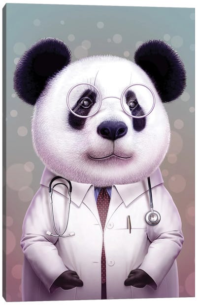 Doctor Panda Canvas Art Print - Adam Lawless