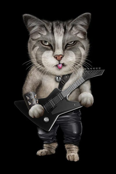 Heavy Metal Cat by Adam Lawless acrylic art print