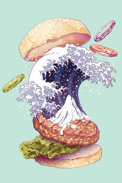 The Great Wave: Kanagawa Burger by Adam Lawless