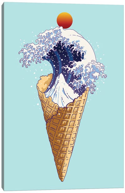 Kanagawa Ice Cream Canvas Art Print - Adam Lawless