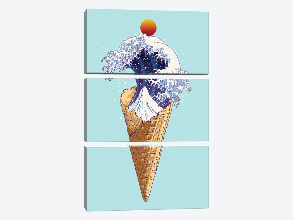 Kanagawa Ice Cream by Adam Lawless 3-piece Art Print