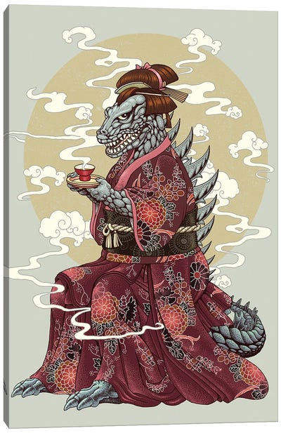 Kimono Canvas Art Print - Godzilla