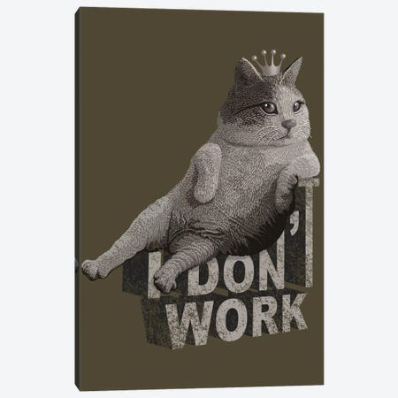 King Cat Canvas Print #ADL44} by Adam Lawless Art Print