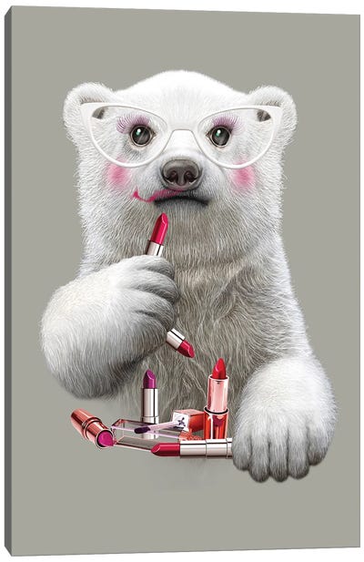 Lipstick Paula Canvas Art Print - Polar Bear Art