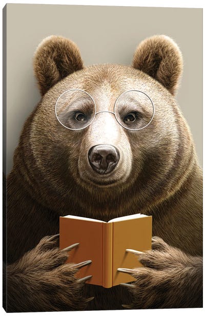 Bear Canvas Art Print - Book Art