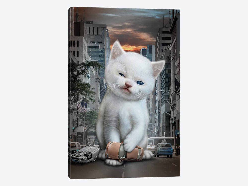 Meow Attack by Adam Lawless 1-piece Canvas Artwork