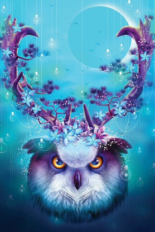 Owl Horns Up by Adam Lawless wall art