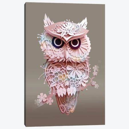 Owl In Spring Canvas Print #ADL61} by Adam Lawless Canvas Art