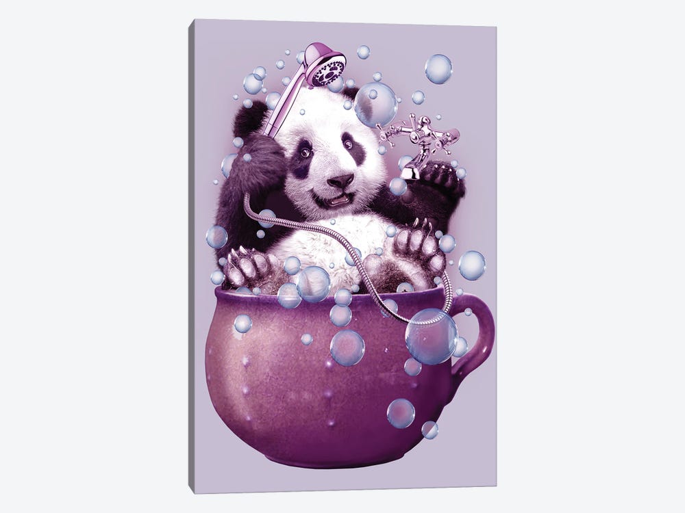 Panda Bath by Adam Lawless 1-piece Canvas Print