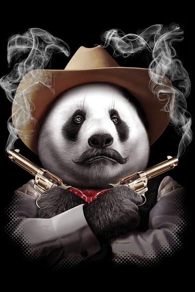 Pandas: Panda Crossguns by Adam Lawless