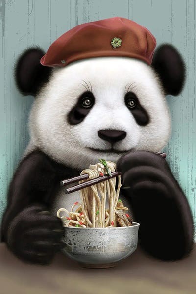 Pandas: Panda Eat Noodle by Adam Lawless