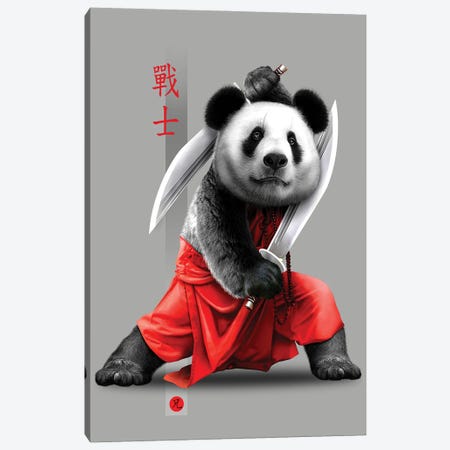 Panda Swords Canvas Print #ADL72} by Adam Lawless Canvas Print