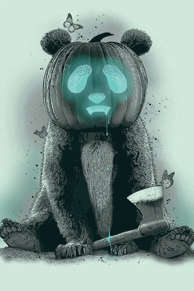 Pandaloween by Adam Lawless framed canvas print