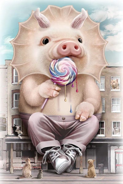 Prehistoric Animals: Piggasaur by Adam Lawless