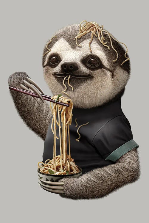 Sloth Eat Noodle