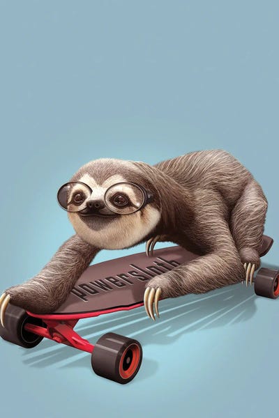 Sloths: Sloth Skateboard by Adam Lawless