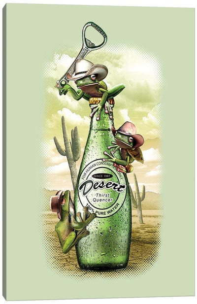 Thirsty Frogs Canvas Art Print - Beer Art