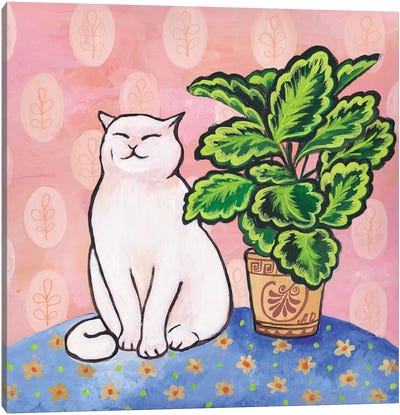 My Happy Cat Canvas Art Print - Plant Mom