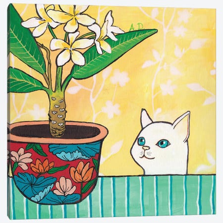 Curious Cat Canvas Print #ADN104} by Alexandra Dobreikin Art Print