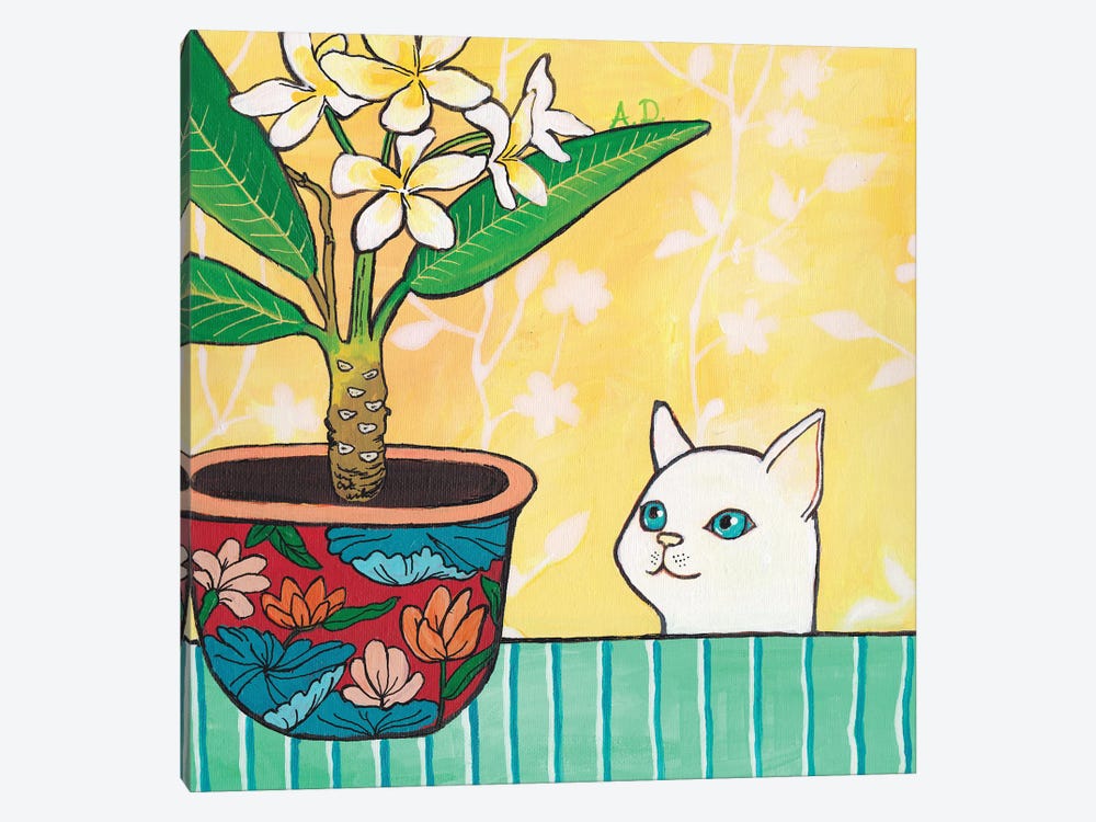 Curious Cat by Alexandra Dobreikin 1-piece Canvas Art Print