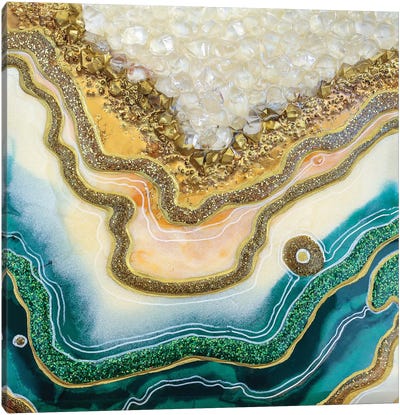 Malachite. Geode. Canvas Art Print - Agate, Geode & Mineral Art