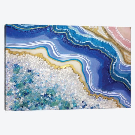 Blue Geode Canvas Print #ADN120} by Alexandra Dobreikin Canvas Wall Art