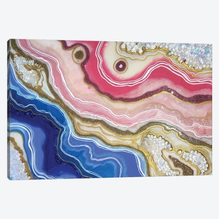 Pink Blue Geode Canvas Print #ADN121} by Alexandra Dobreikin Canvas Wall Art