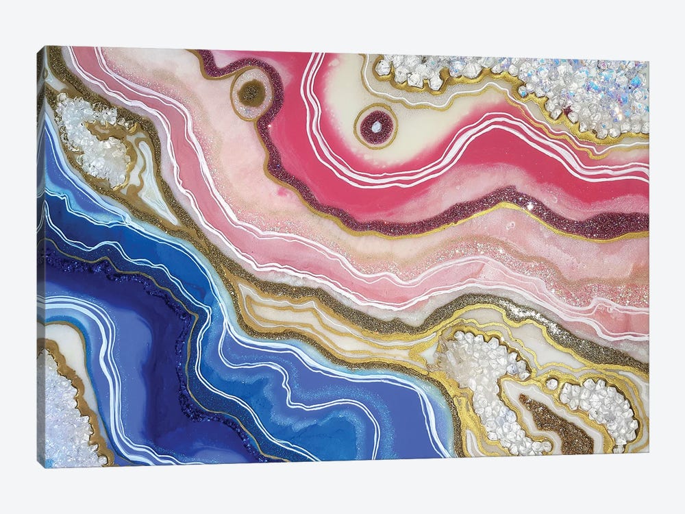 Pink Blue Geode by Alexandra Dobreikin 1-piece Canvas Artwork