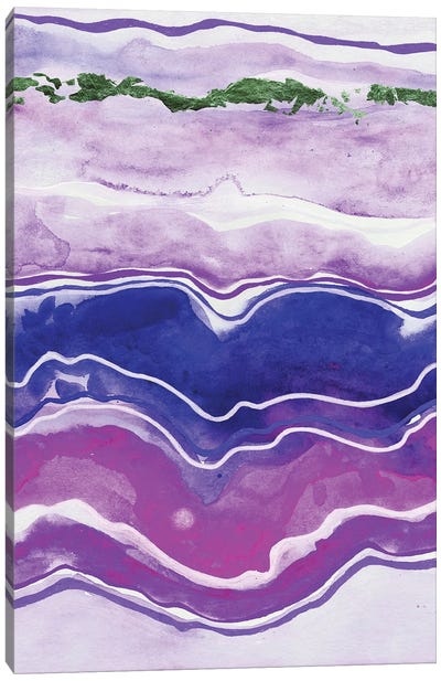 Eastern Night Canvas Art Print - Purple Abstract Art