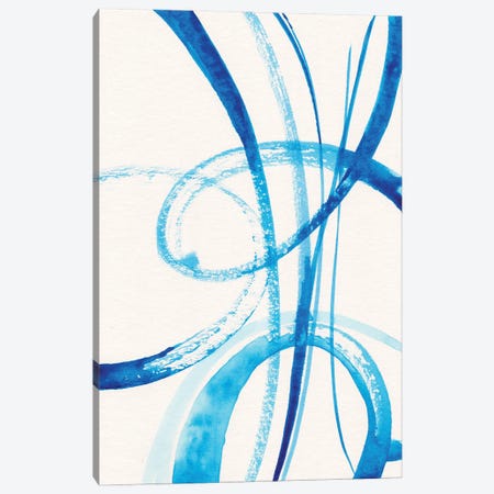 Calligraphy In Blue Canvas Print #ADN142} by Alexandra Dobreikin Canvas Wall Art