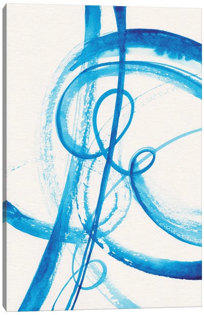 Calligraphy In Blue II Canvas Art Print