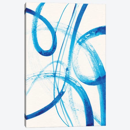 Calligraphy In Blue III Canvas Print #ADN144} by Alexandra Dobreikin Art Print