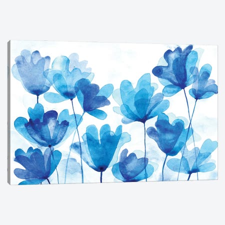 Blue Flowers Canvas Print #ADN152} by Alexandra Dobreikin Canvas Art Print