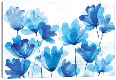Blue Flowers Canvas Art Print - Alexandra Dobreikin