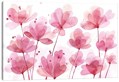 Red Flowers Canvas Art Print - Alexandra Dobreikin