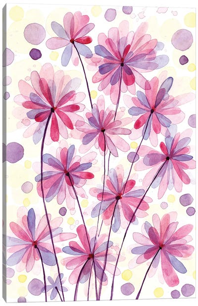 Flowers Purple Canvas Art Print - Alexandra Dobreikin
