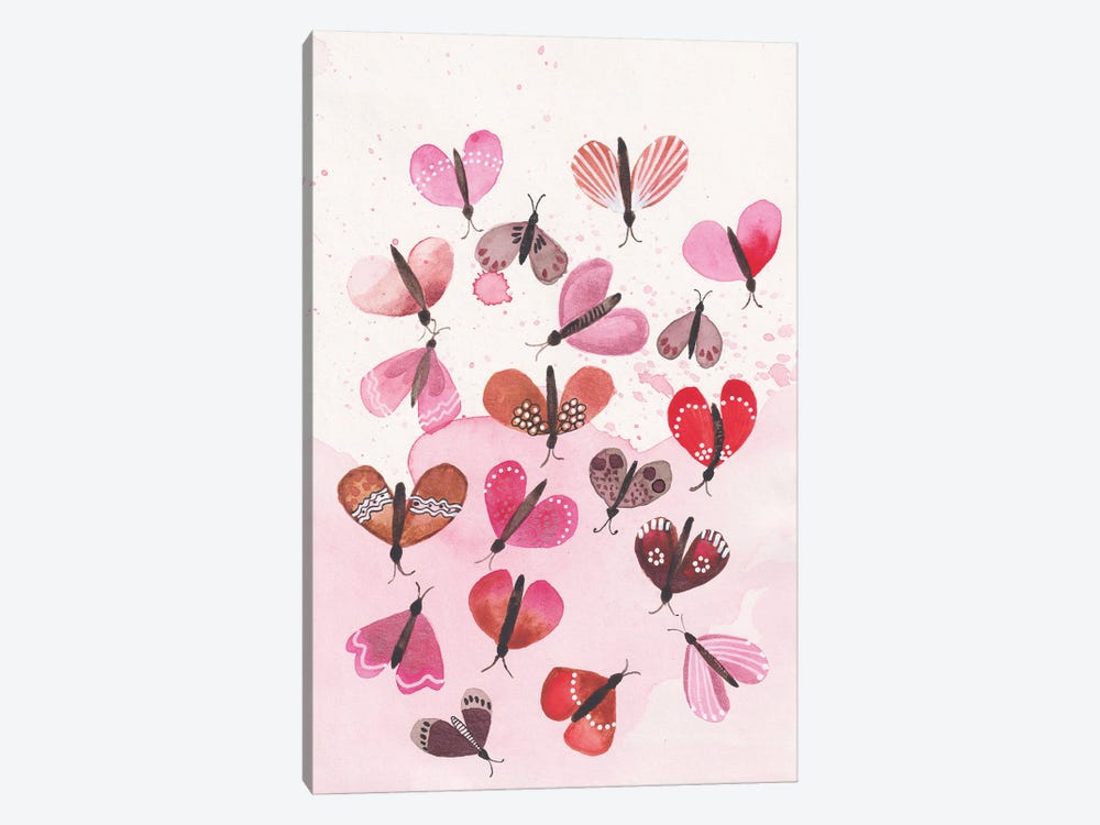 Pink Butterflies by Alexandra Dobreikin 1-piece Canvas Art