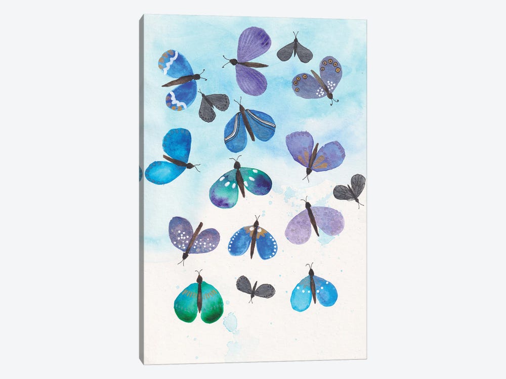 Blue Butterflies by Alexandra Dobreikin 1-piece Canvas Print