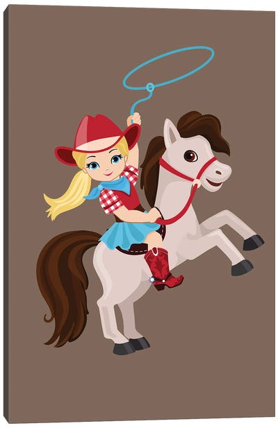 Cute Cowgirl I Canvas Art Print - Alexandra Dobreikin
