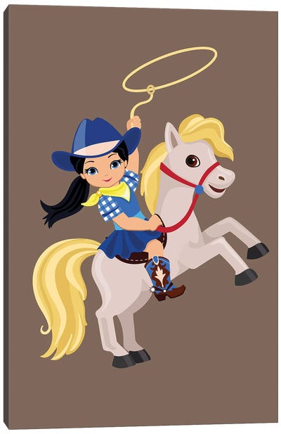Cute Cowgirl II Canvas Art Print - Alexandra Dobreikin