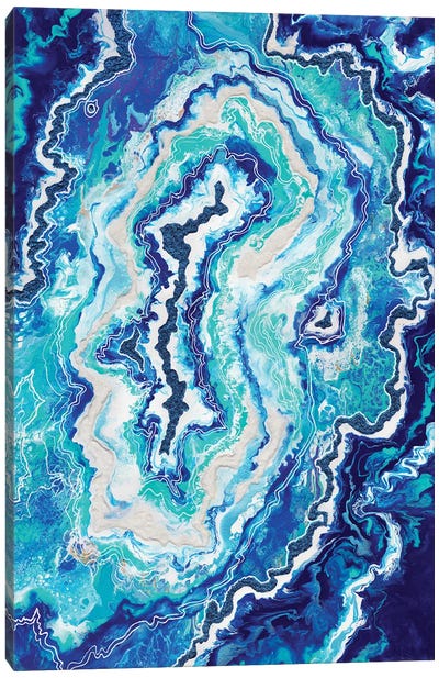 Geode Blue Amethyst Canvas Art Print - Agate, Geode & Mineral Art