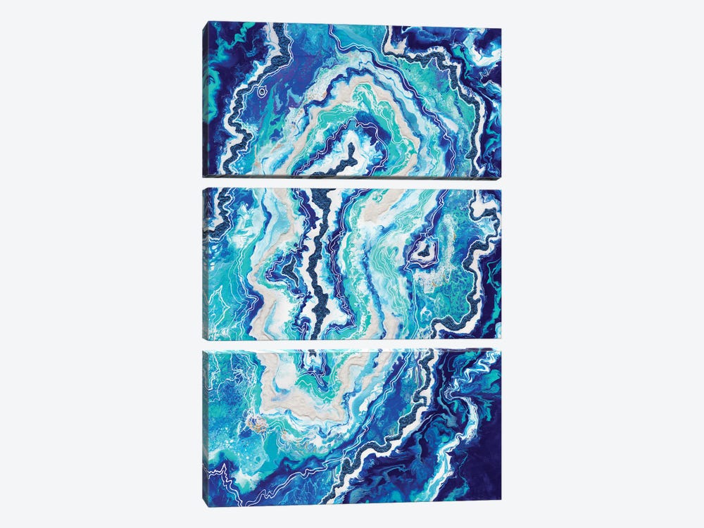 Geode Blue Amethyst 3-piece Canvas Print