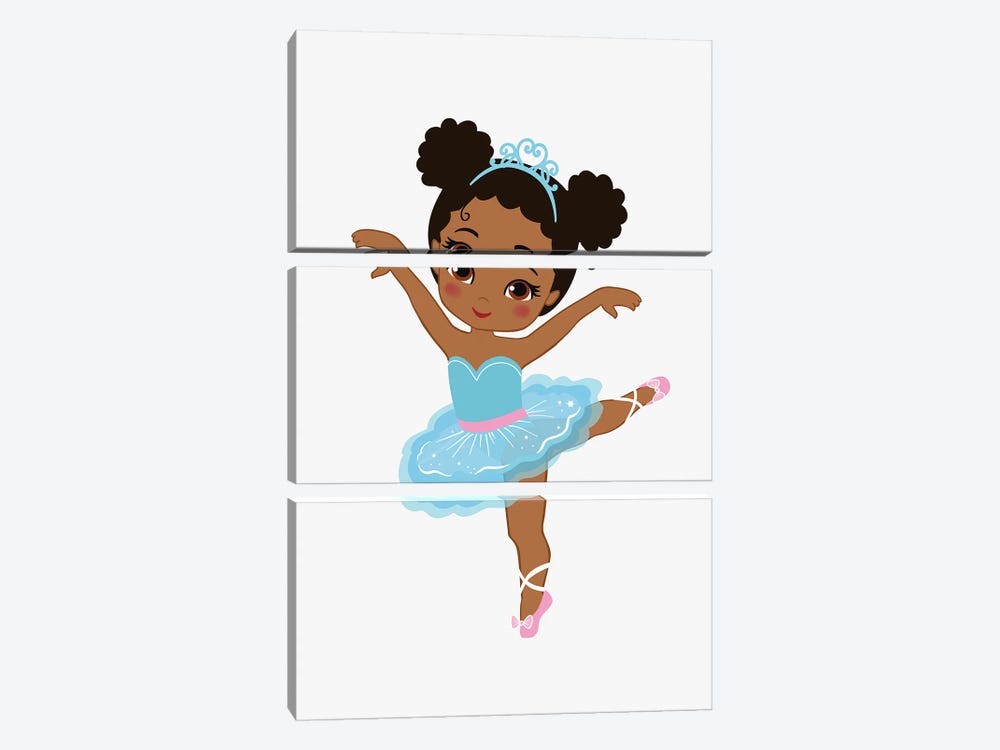 Little Afro American Ballerina by Alexandra Dobreikin 3-piece Canvas Artwork