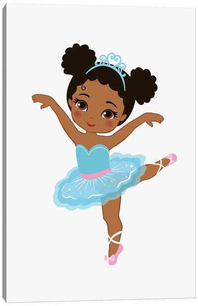 Little Afro American Ballerina Canvas Art Print - Alexandra Dobreikin