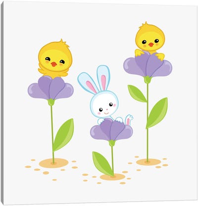 Happy Babies Canvas Art Print - Easter Art