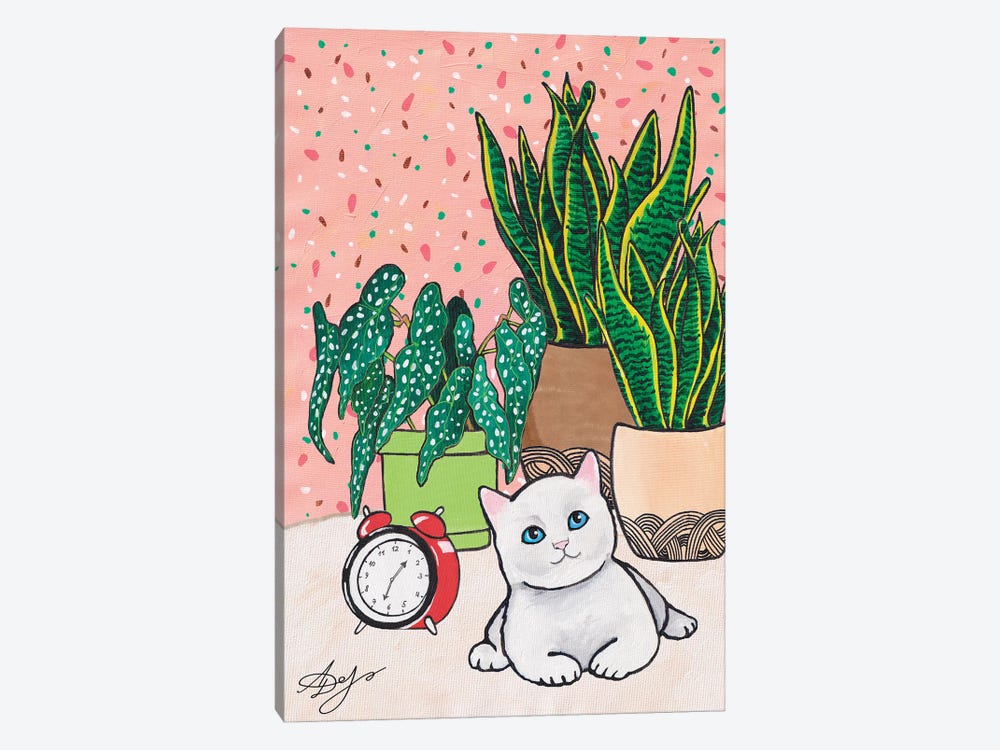 Cute Little White Kitten by Alexandra Dobreikin 1-piece Canvas Print