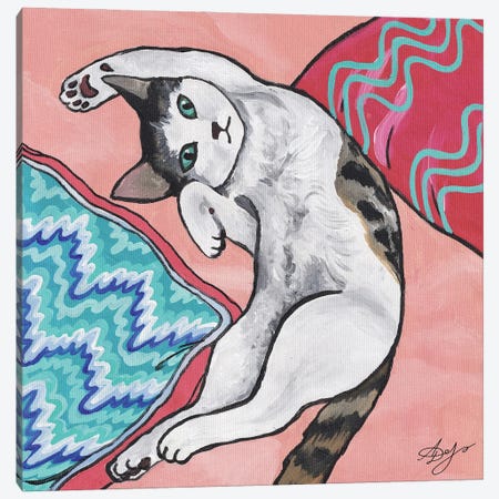 Kitten In Bed Canvas Print #ADN249} by Alexandra Dobreikin Canvas Art Print