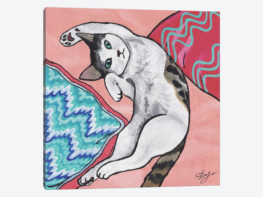 Kitten In Bed by Alexandra Dobreikin 1-piece Canvas Artwork